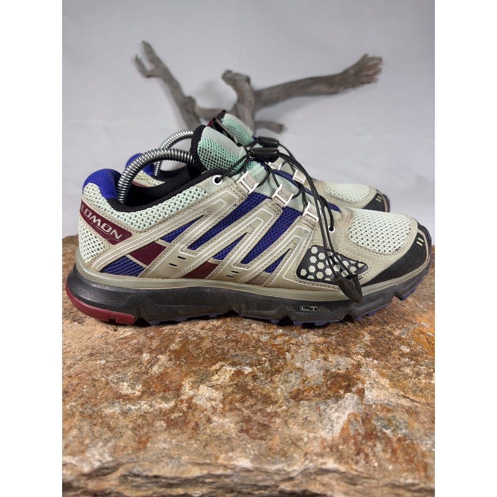 Salomon XR Mission Mens Trail Running Shoes Green Blue 355485 Size 9.5